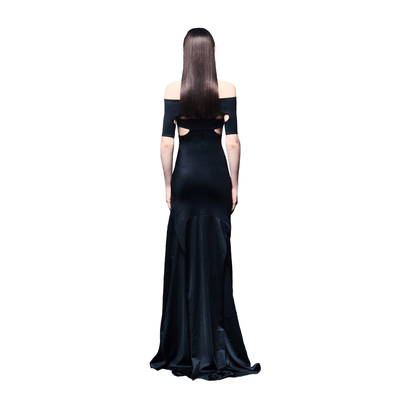 'Lana' off-shoulder technical jersey gown image 2