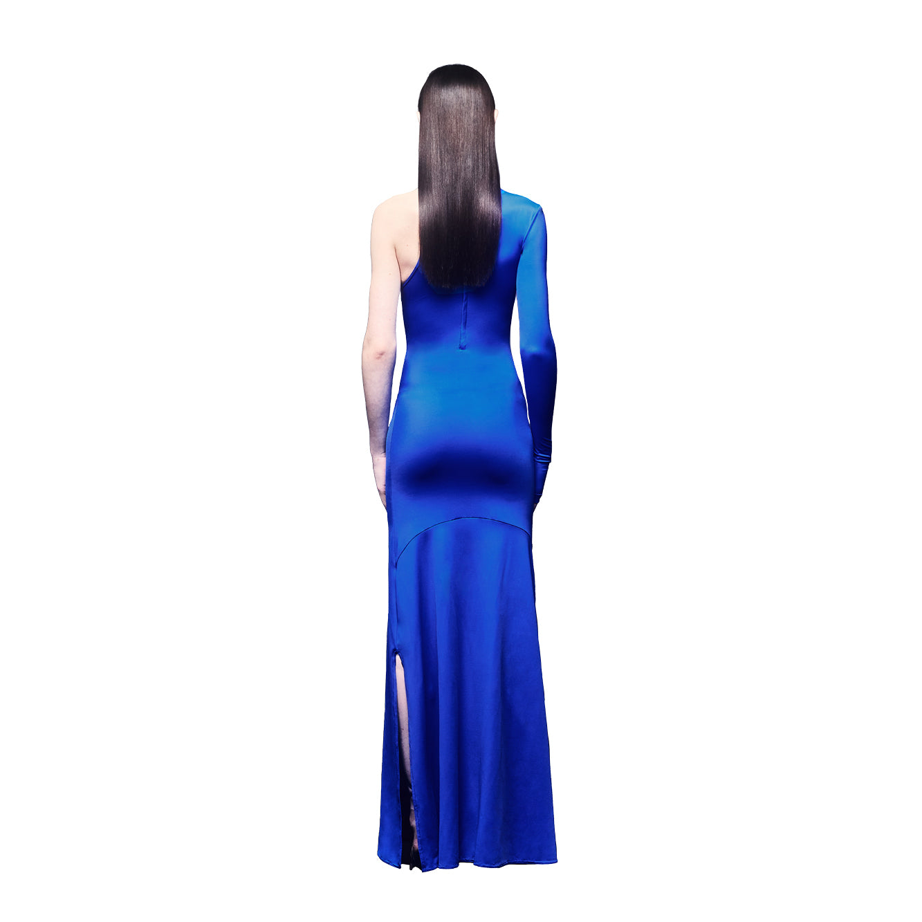 'Jean' one-sleeve technical jersey dress image 2
