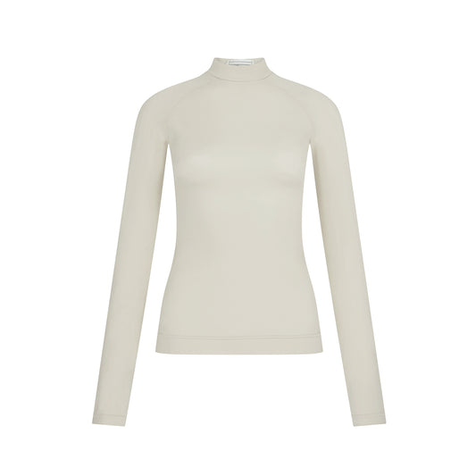 Skin turtleneck top in ECONYL® technical jersey, view 2
