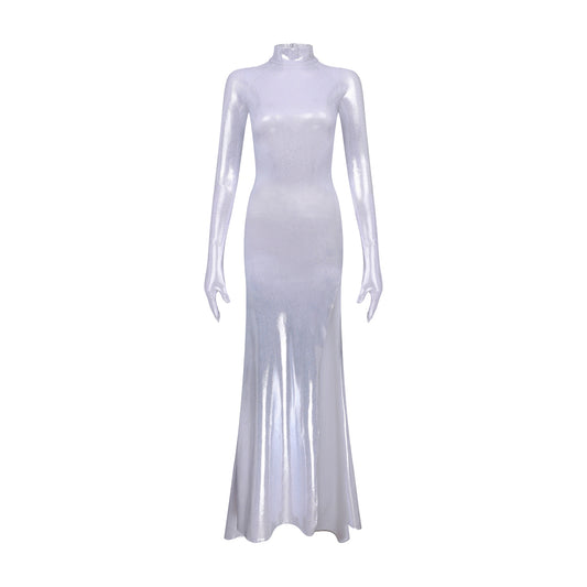 'Veronica' metallic classic technical jersey gown image 0