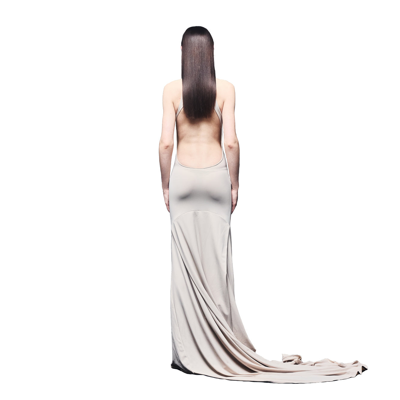 'Alice' technical jersey halter gown image 2