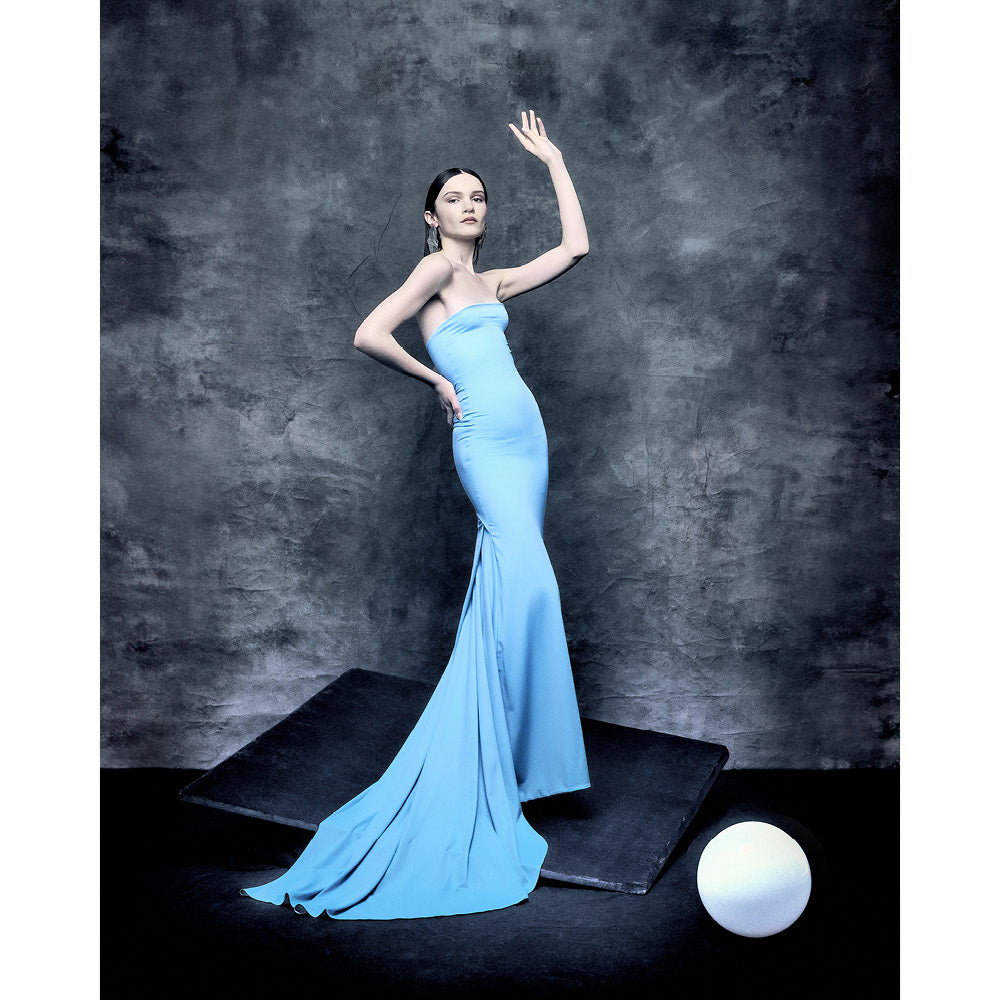 'Gilda' strapless technical jersey gown image 4