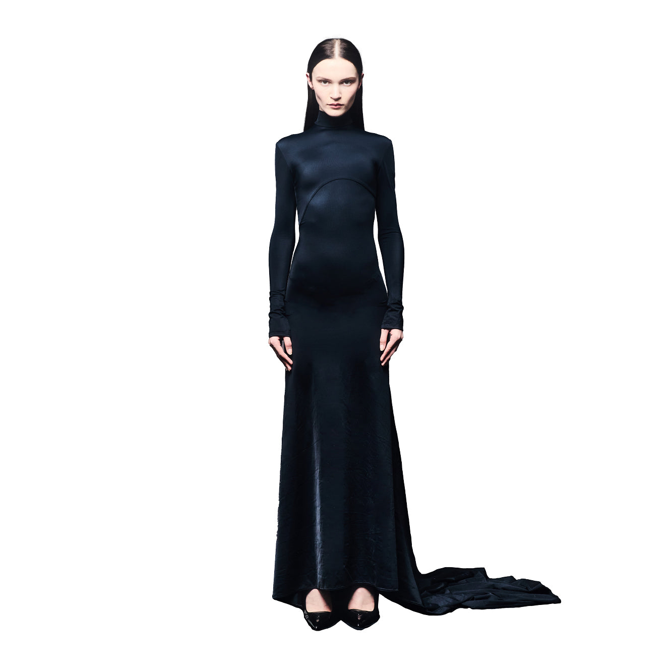 'Diana' technical jersey gown with open back image 1