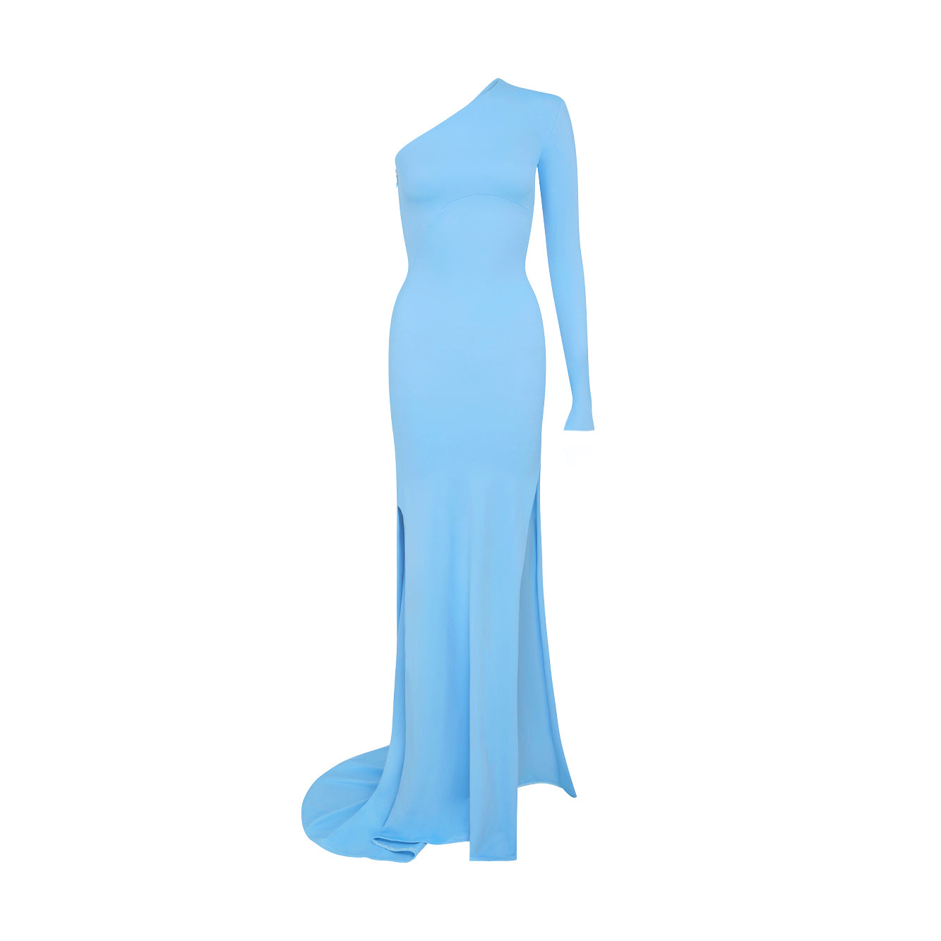 'Gloria' one-shoulder technical jersey gown image 3