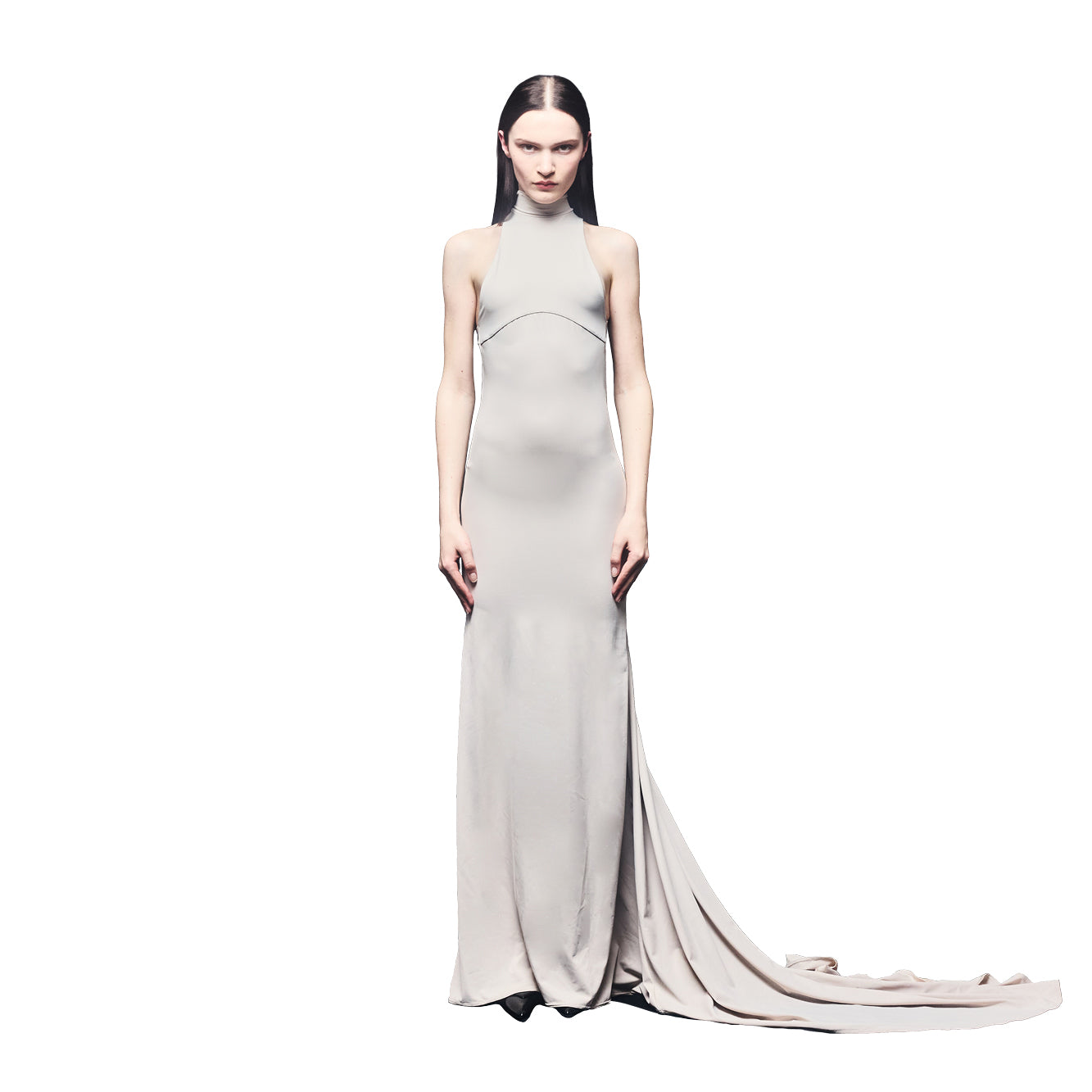 'Alice' technical jersey halter gown image 1