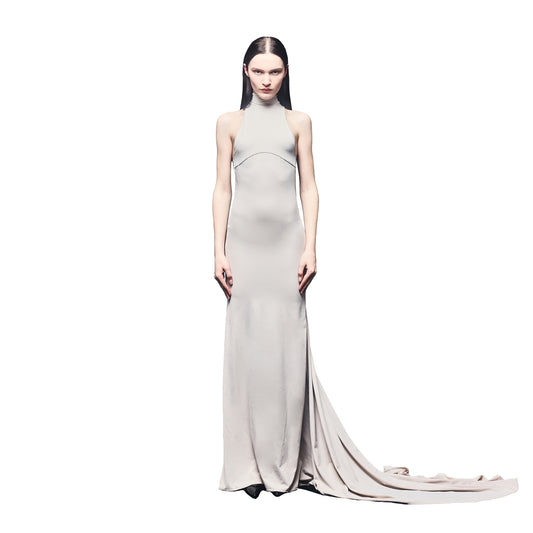 'Alice' technical jersey halter gown image 1