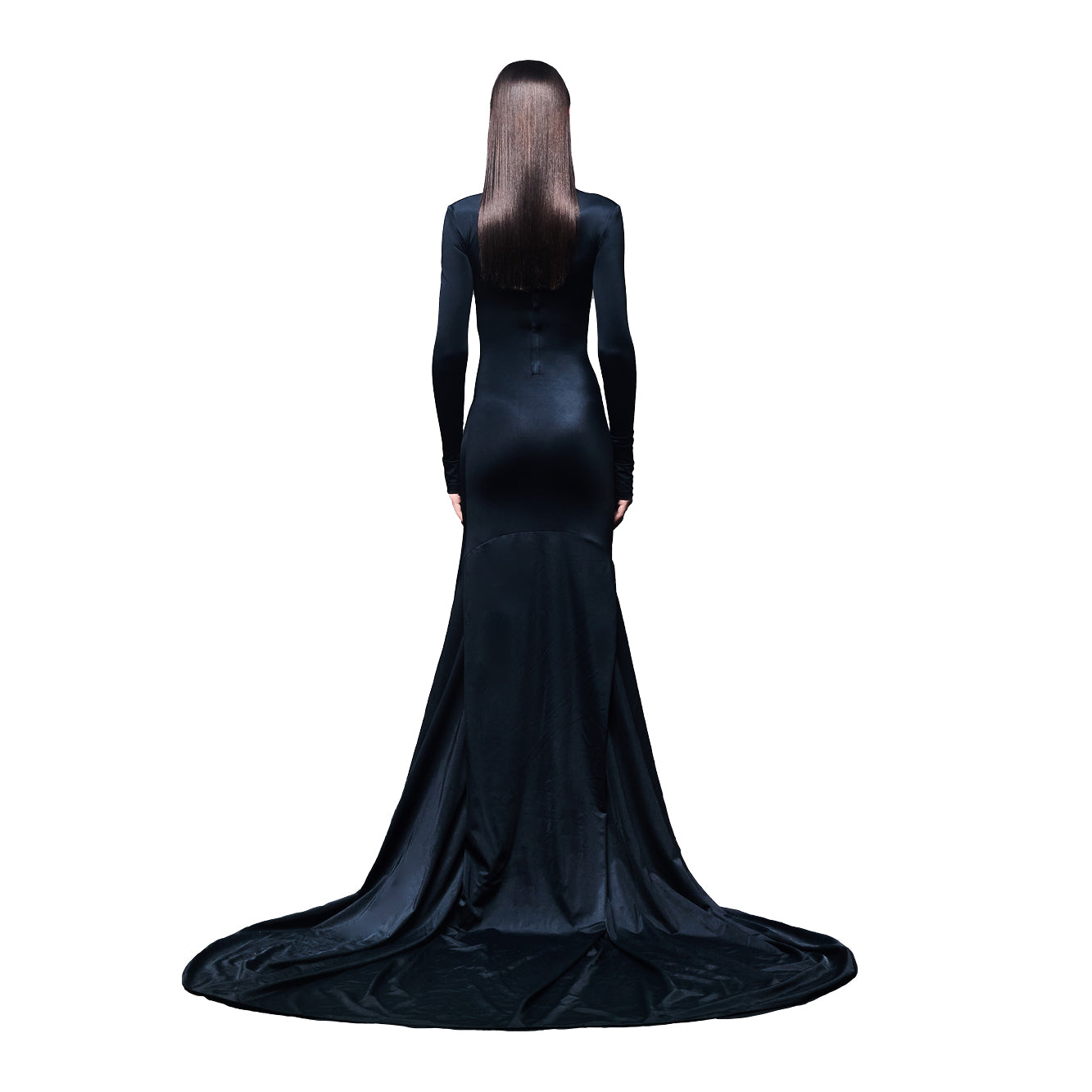 'Diana' technical jersey gown with open back image 2