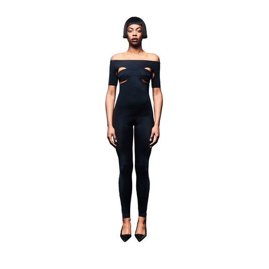 Echo jumpsuit in ECONYL® technical jersey, view 2