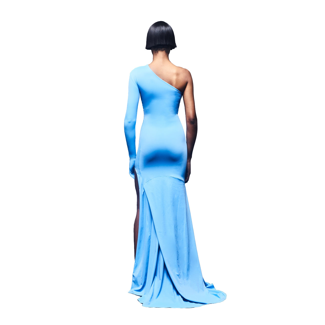 'Gloria' one-shoulder technical jersey gown image 2