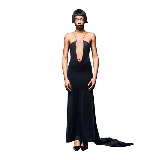 'Vera' technical jersey strap gown image 1