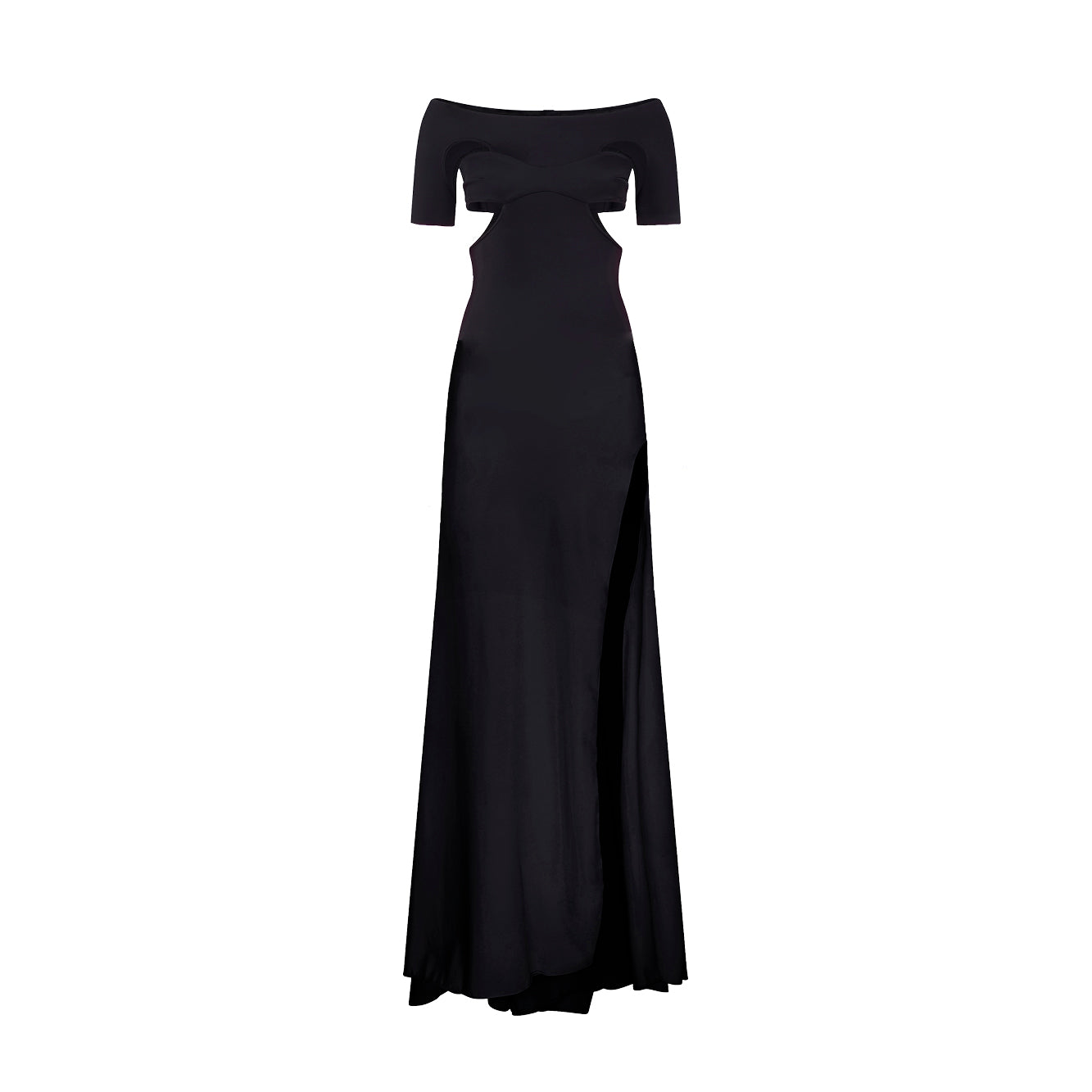 'Lana' off-shoulder technical jersey gown image 0