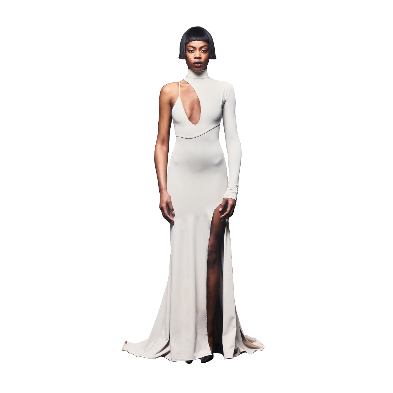 'Ava' technical jersey strap gown image 1