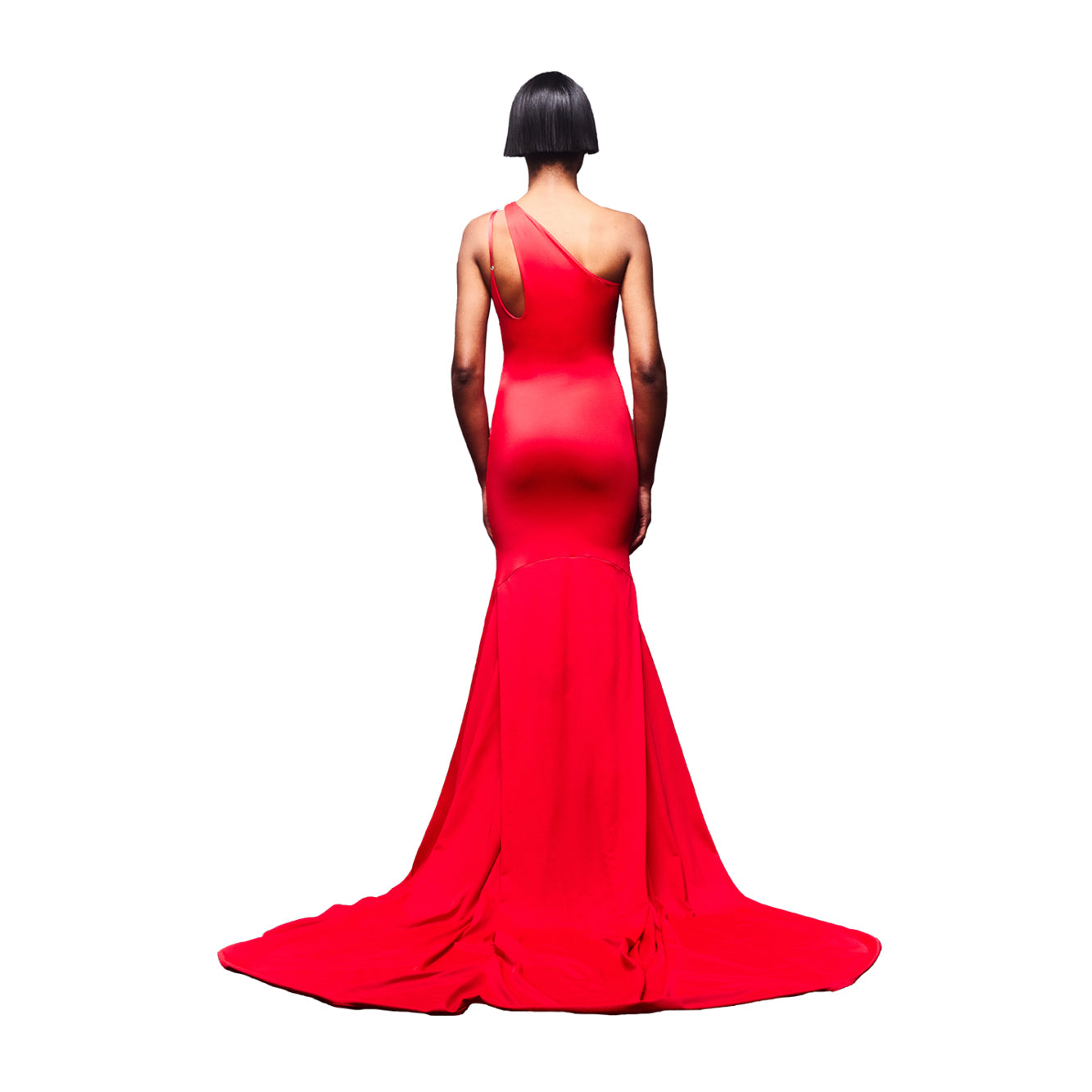 'Norma' asymmetric technical jersey gown image 2