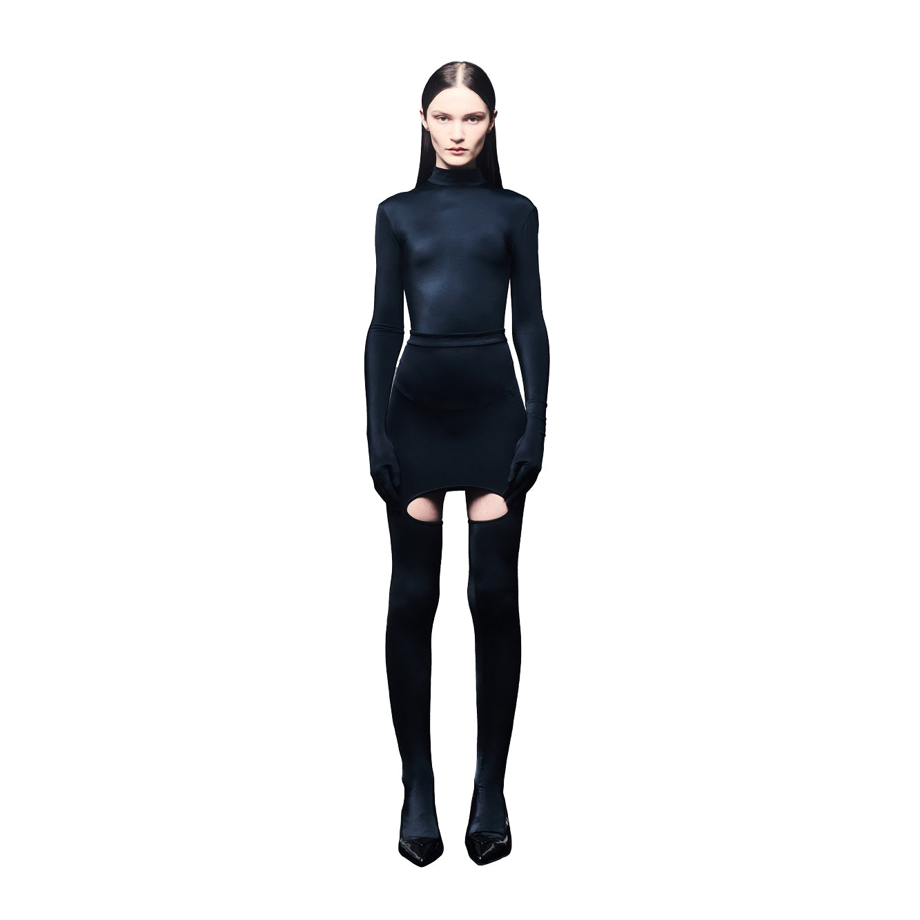'Rita' technical jersey hybrid skirt image 1