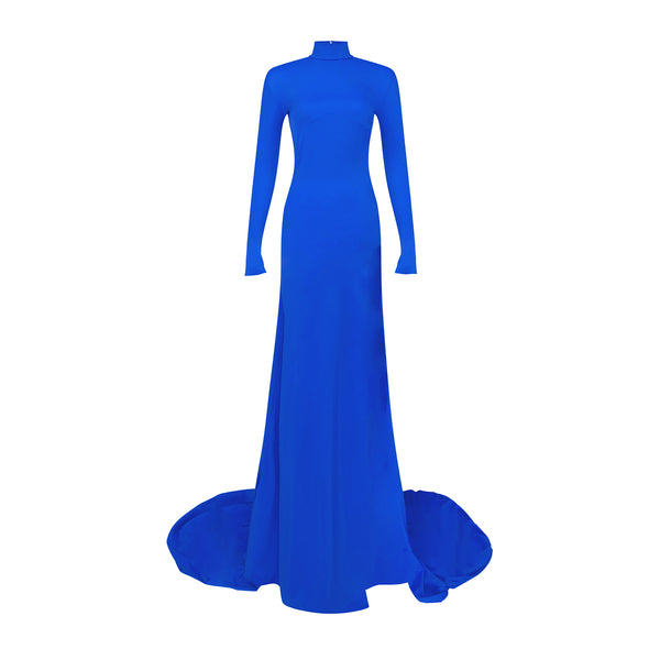 'Veda' technical jersey open-back gown image 0
