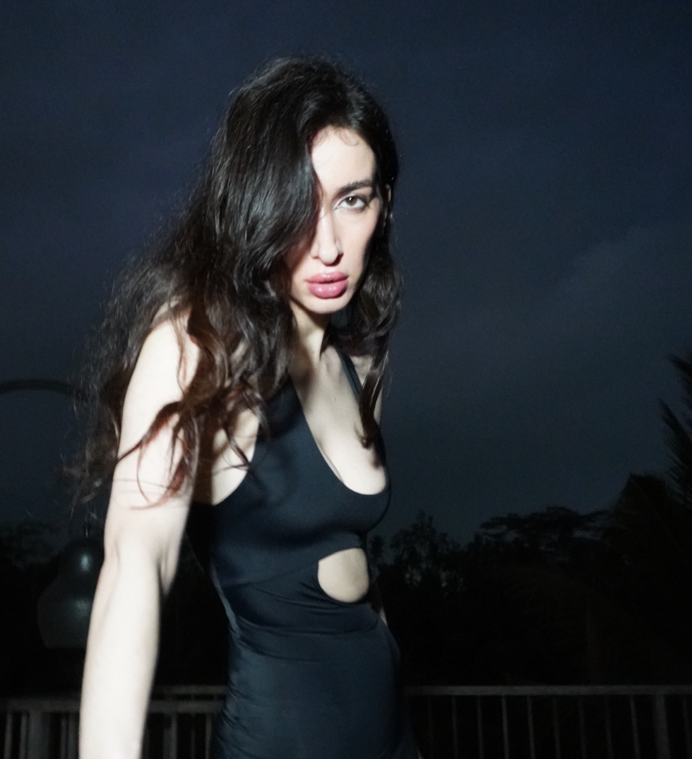Atoll gown in ECONYL® technical jersey.