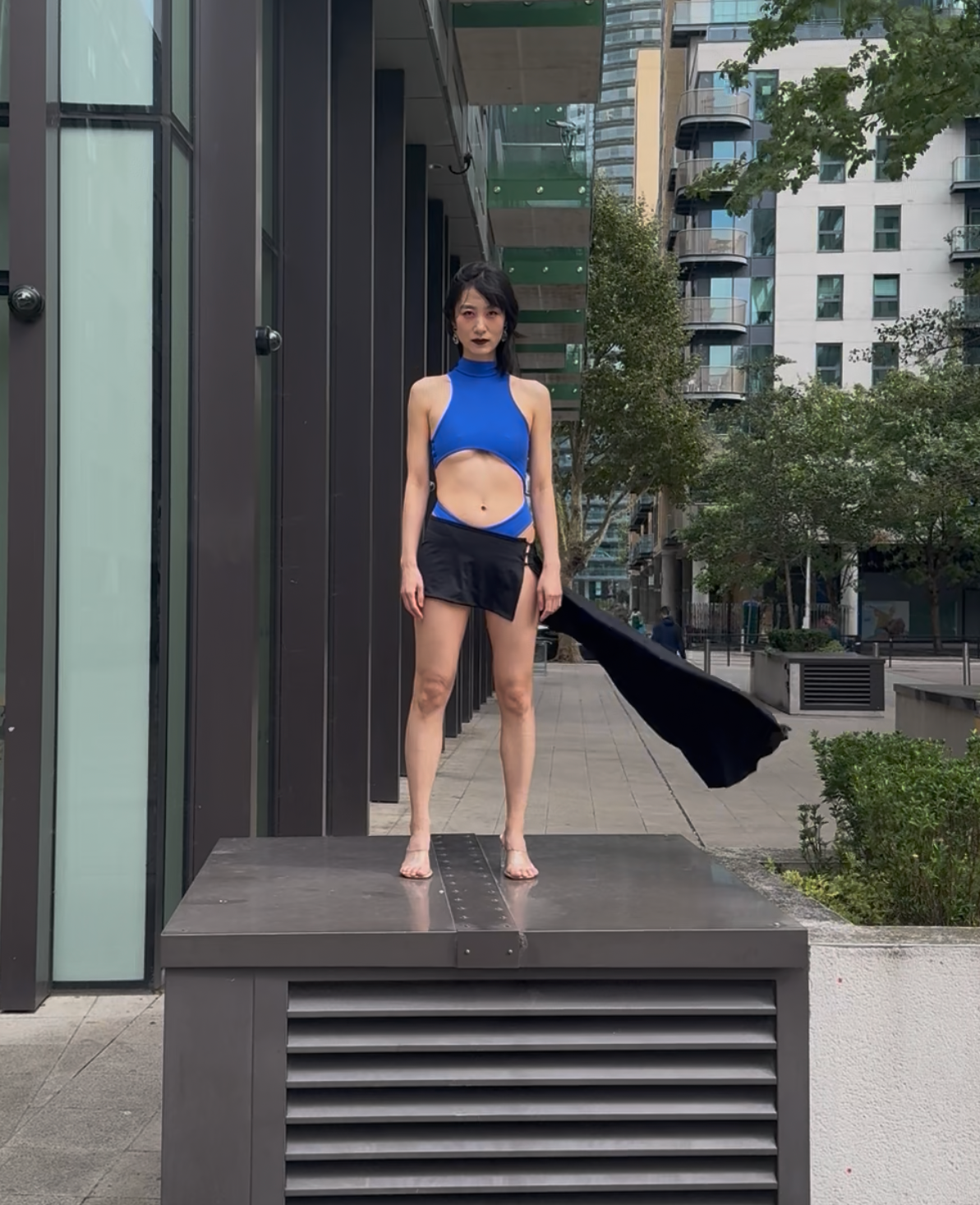 Dusk bodysuit in ECONYL® technical jersey.