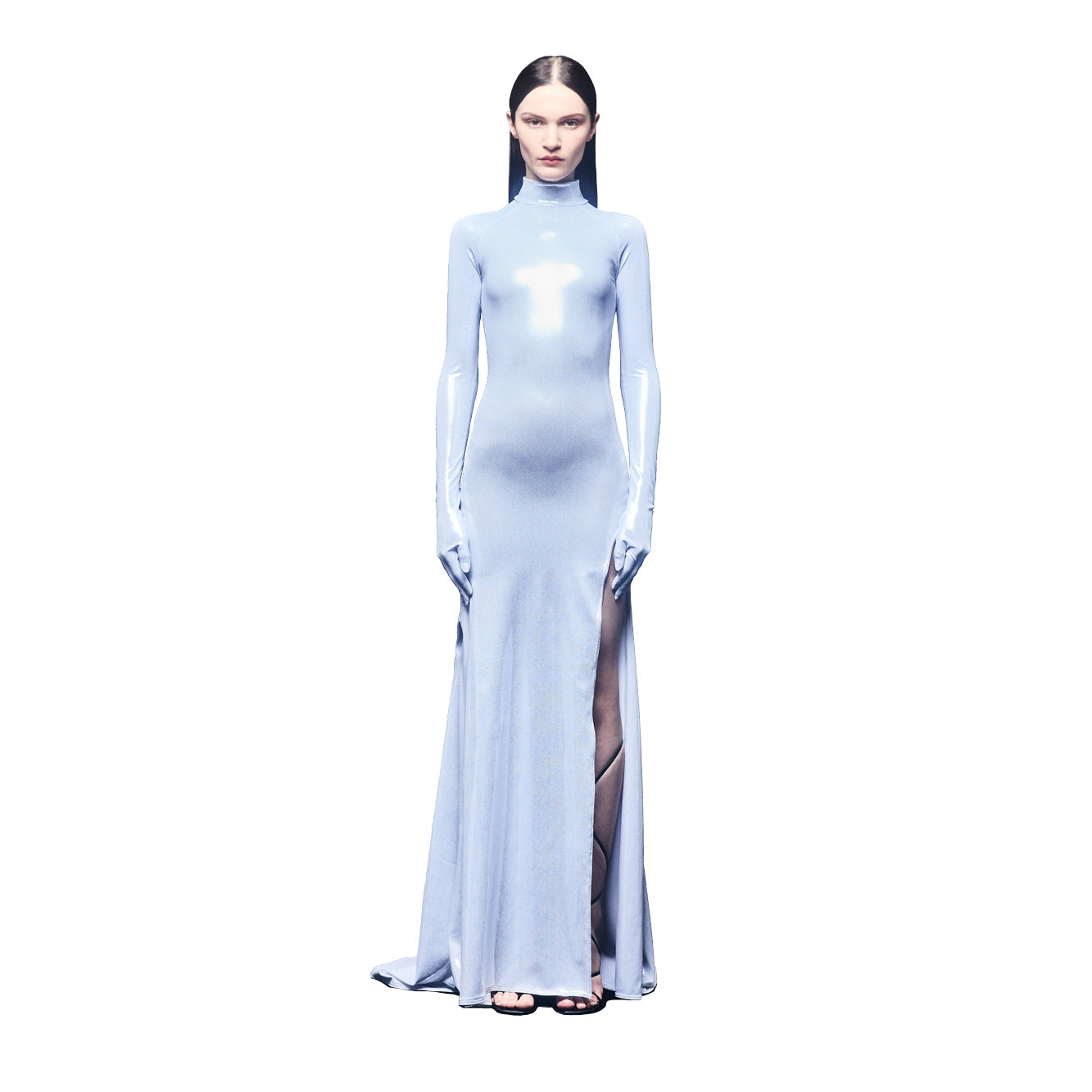 'Veronica' metallic classic technical jersey gown image 1