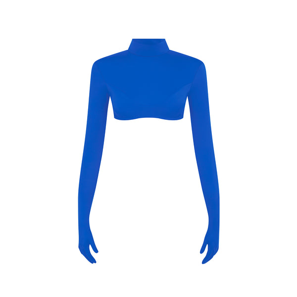 Sting crop top in ECONYL® technical jersey, view 1