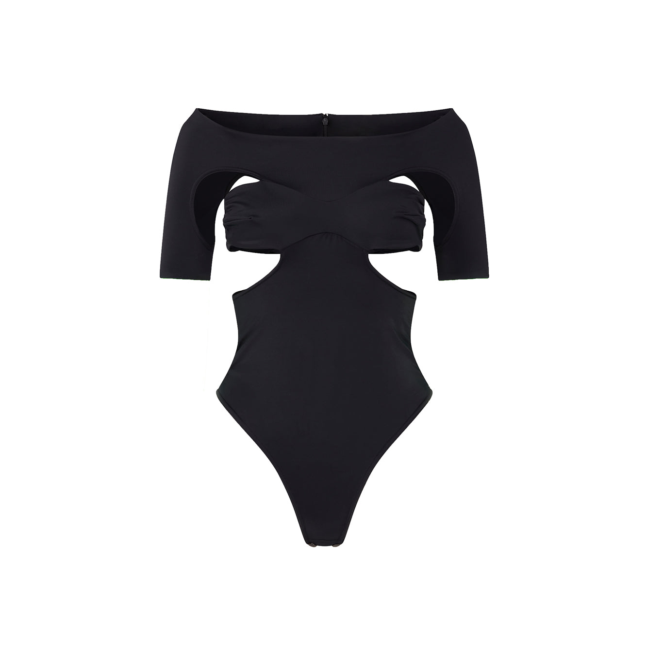 'Lana' off-shoulder technical jersey bodysuit image 0