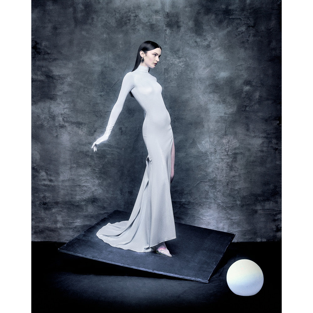 'Veronica' metallic classic technical jersey gown image 4