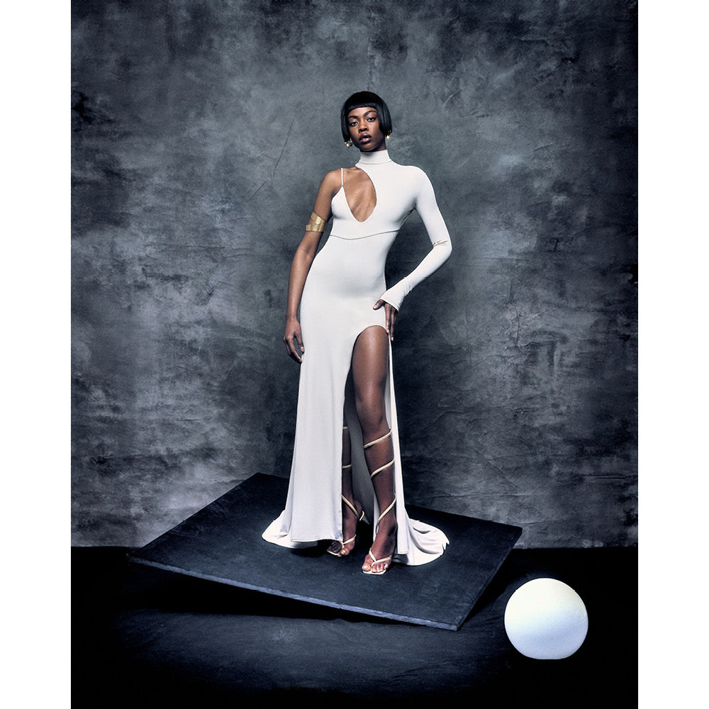 'Ava' technical jersey strap gown image 4