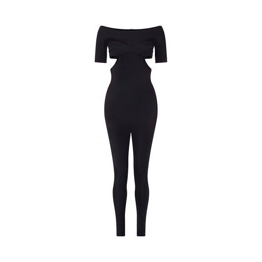 'Lana' off-shoulder technical jersey jumpsuit image 0