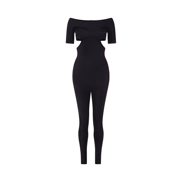 'Lana' off-shoulder technical jersey jumpsuit image 0