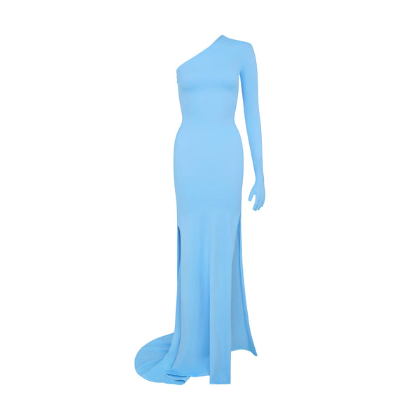 'Gloria' one-shoulder technical jersey gown image 0