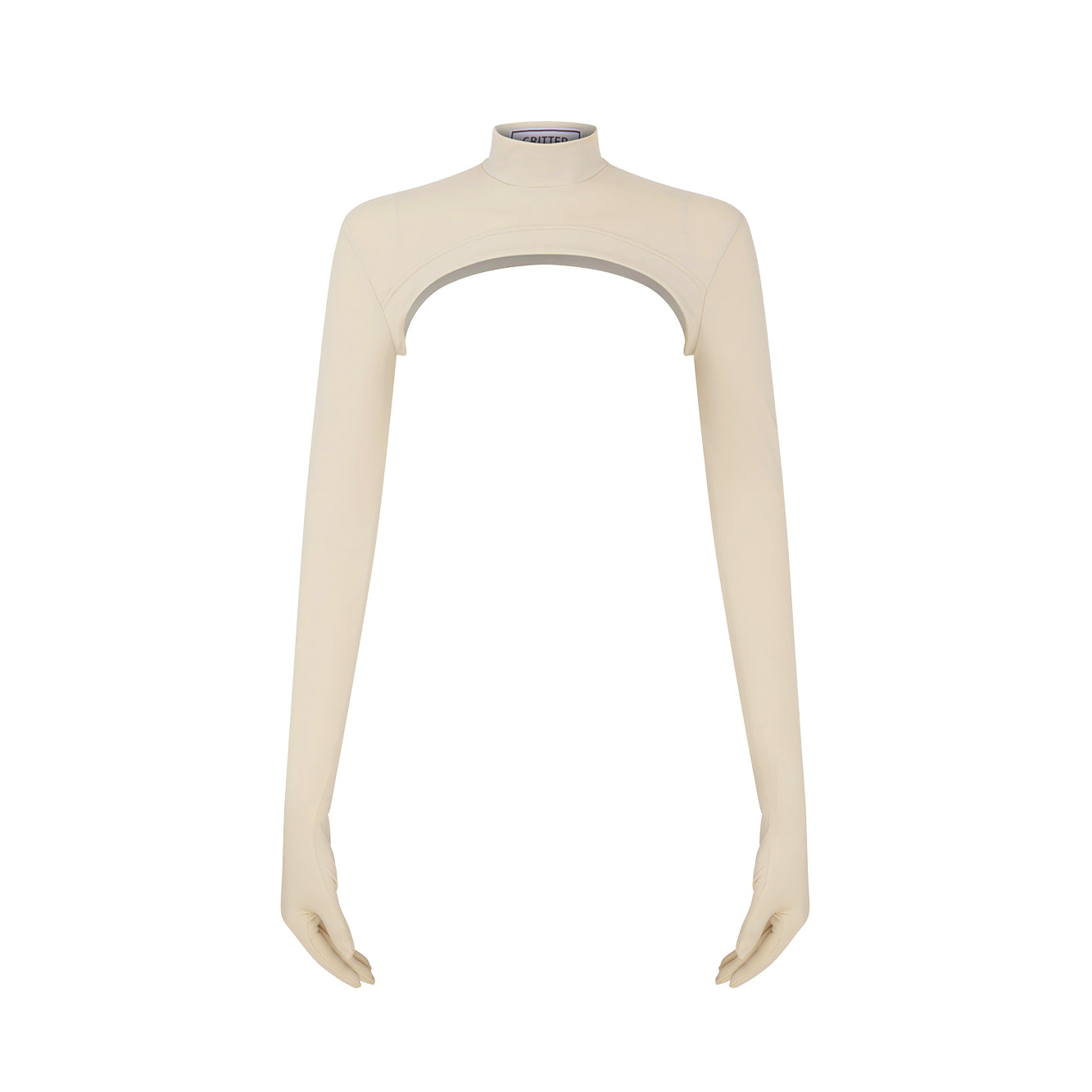Beige Fang Bolero in ECONYL® technical jersey