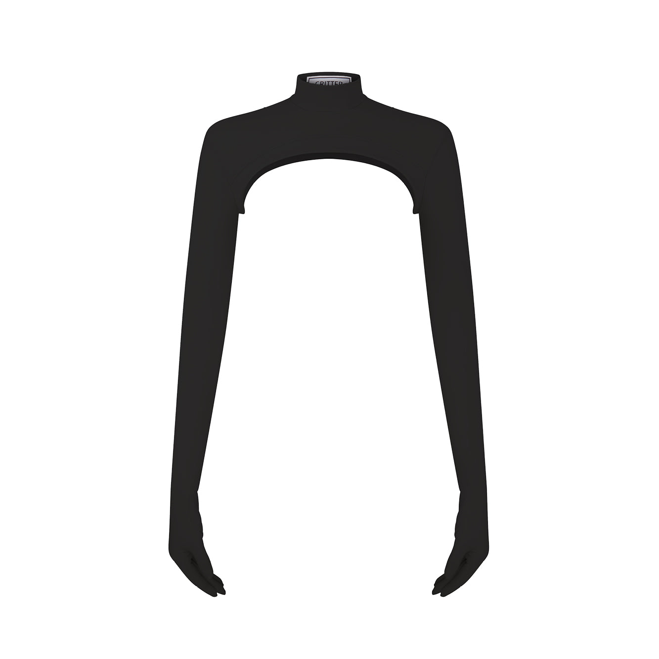 Fang Bolero in black ECONYL® technical jersey with integrated gloves