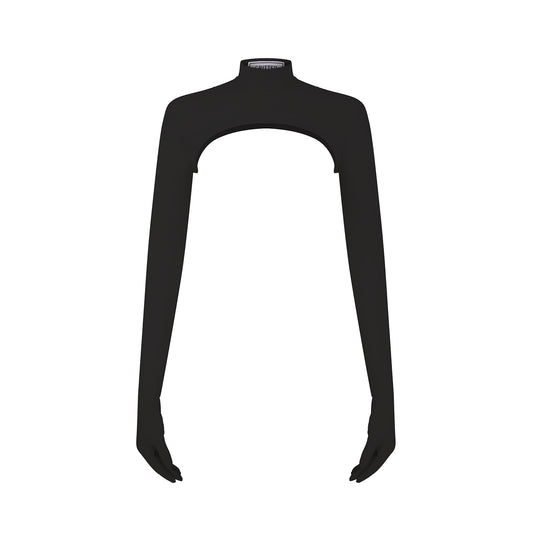 Fang Bolero in black ECONYL® technical jersey with integrated gloves