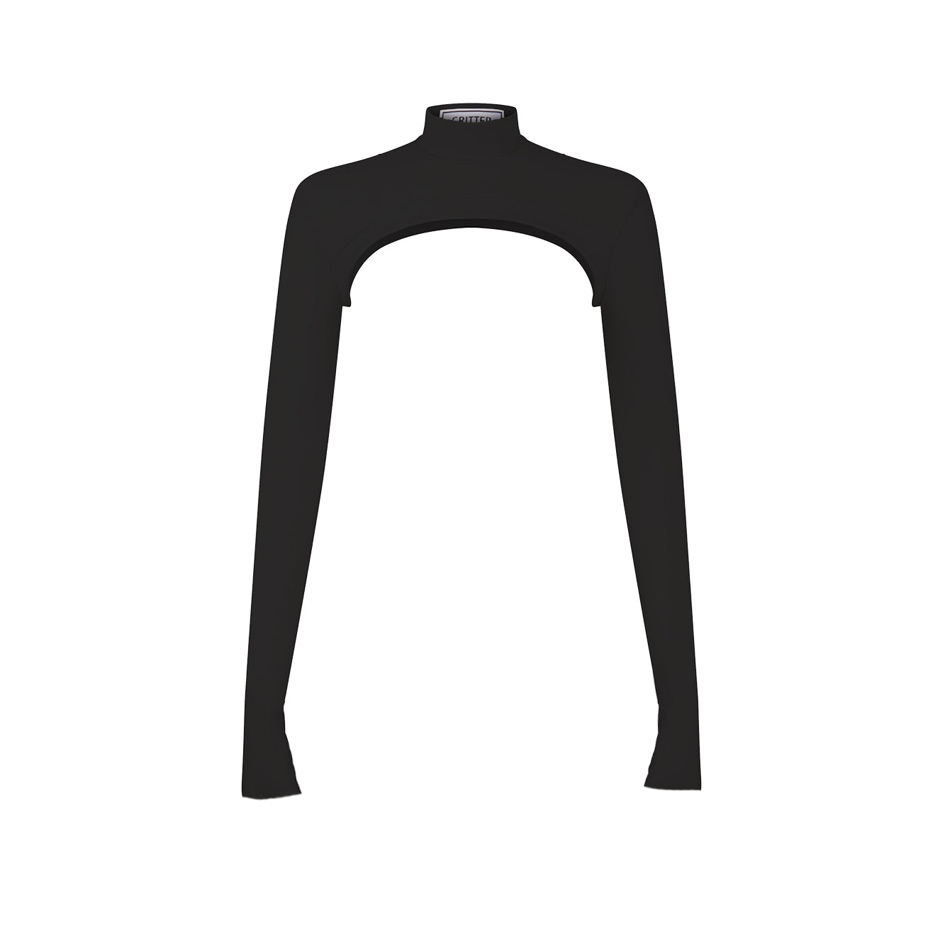 Black Fang Bolero cropped top in stretch technical jersey