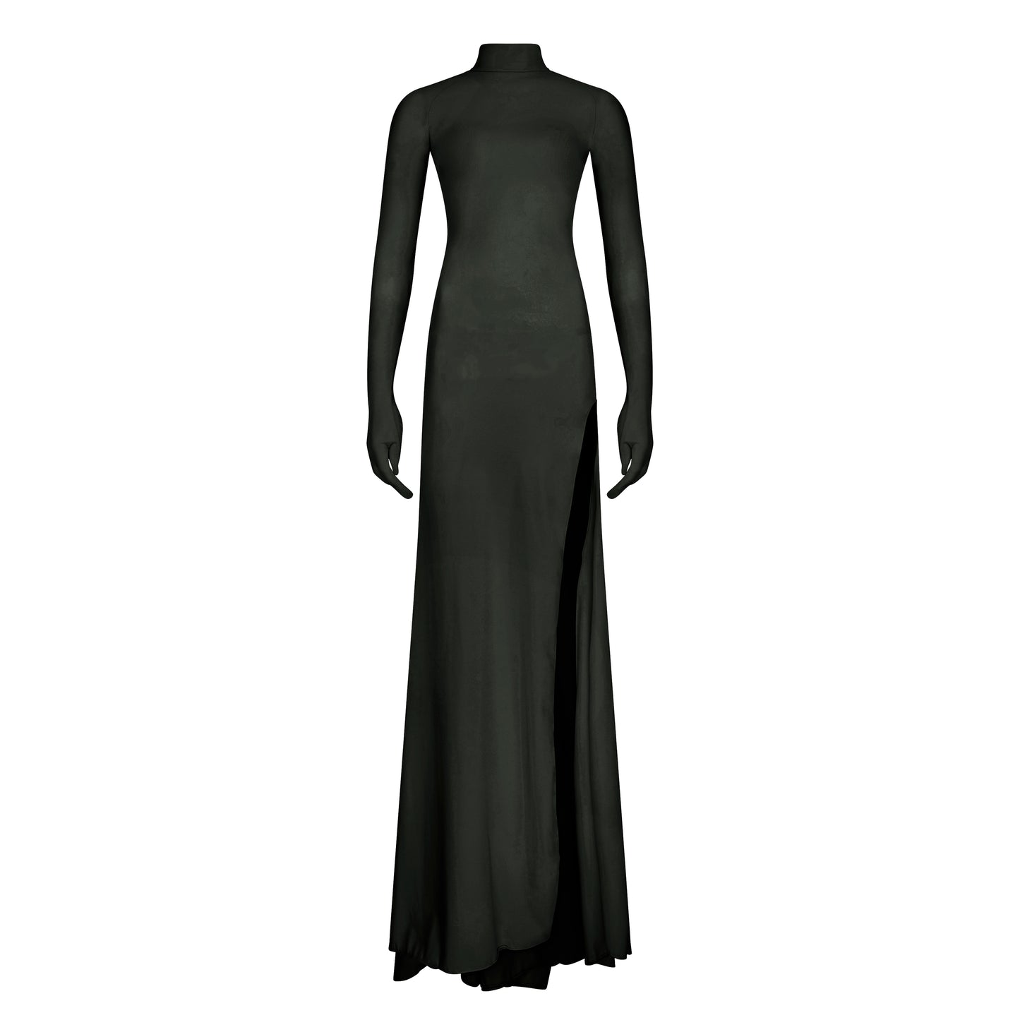 Black Siren Gown in ECONYL® technical jersey with integrated gloves